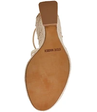 Steve Madden Caliana Nappa Leather Sculpted Wedge Espadrille Sandals