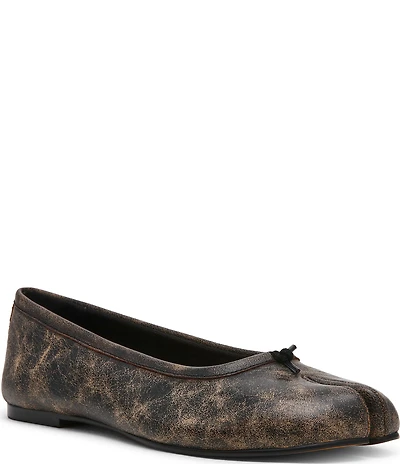Steve Madden Calico Distressed Leather Split Toe Ballet Flats