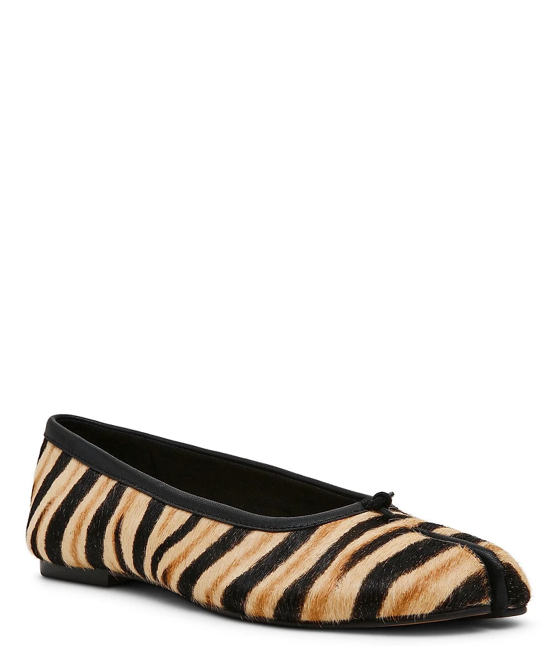 Steve Madden Calico Tiger Print Haircalf Split Toe Ballet Flats