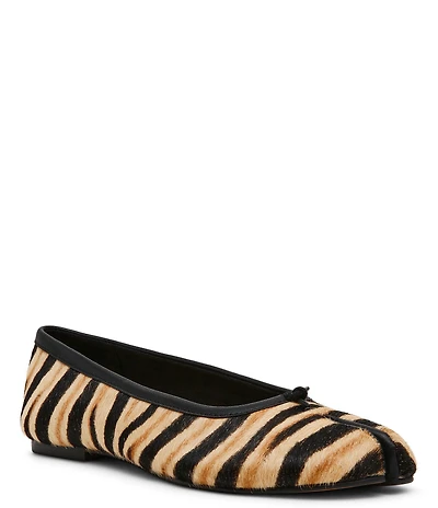 Steve Madden Calico Tiger Print Haircalf Split Toe Ballet Flats