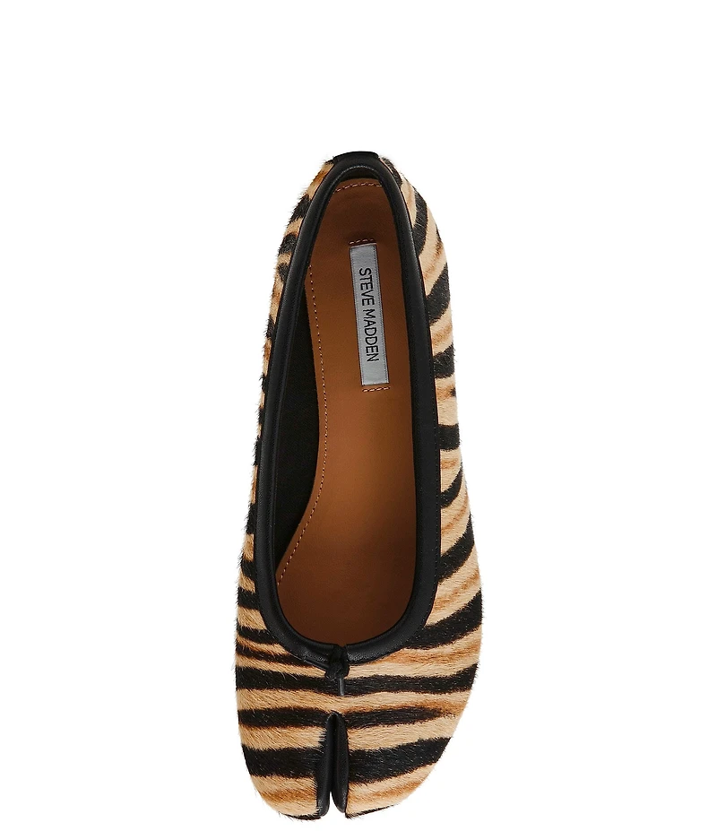 Steve Madden Calico Tiger Print Haircalf Split Toe Ballet Flats