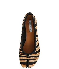Steve Madden Calico Tiger Print Haircalf Split Toe Ballet Flats