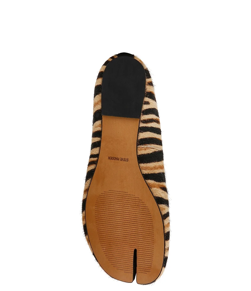 Steve Madden Calico Tiger Print Haircalf Split Toe Ballet Flats