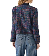 Steve Madden Carlene Wool Blend Collared Long Sleeve Tweed Jacket