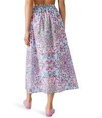 Steve Madden Carly Printed Elastic Waist Midi Skirt
