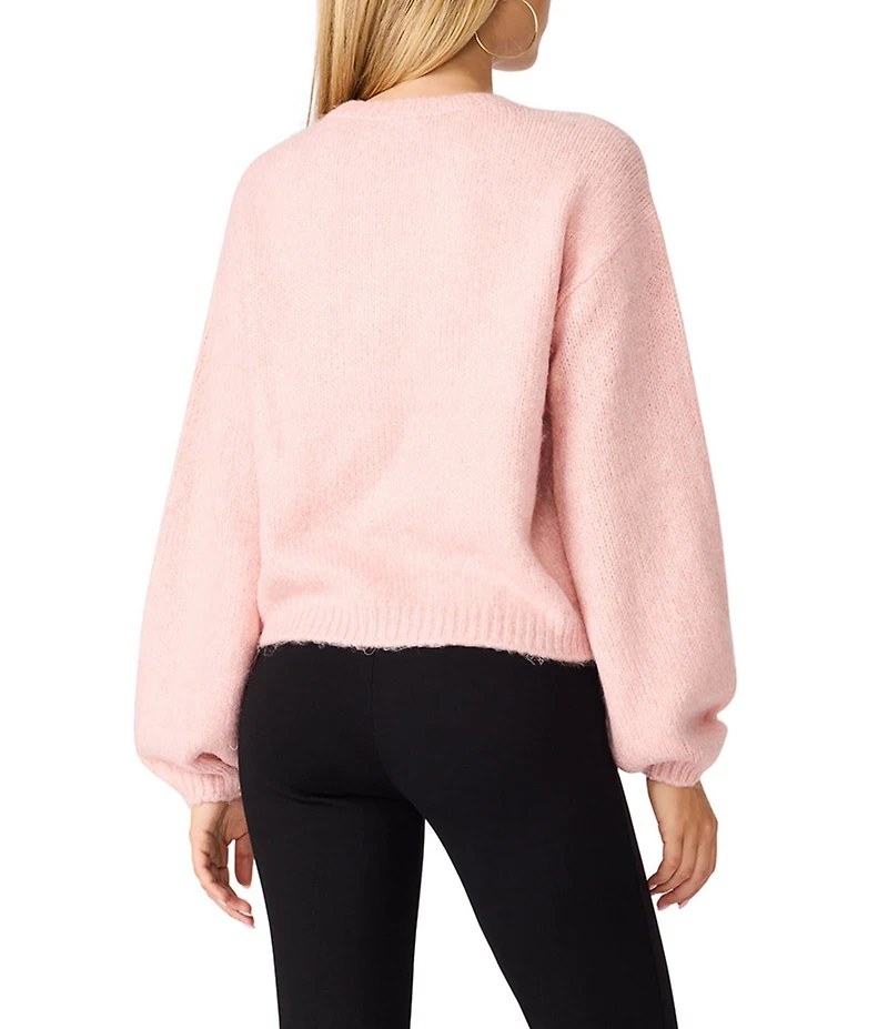 Steve Madden Carmen Round Neck Long Bell Sleeve Sweater