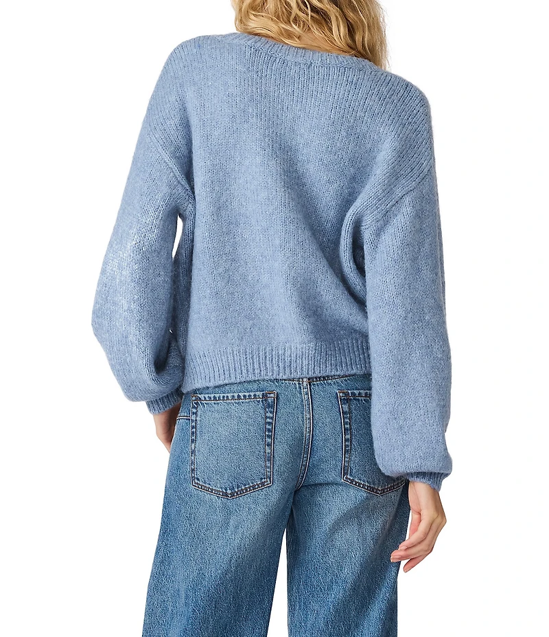 Steve Madden Carmen Round Neck Long Bell Sleeve Sweater