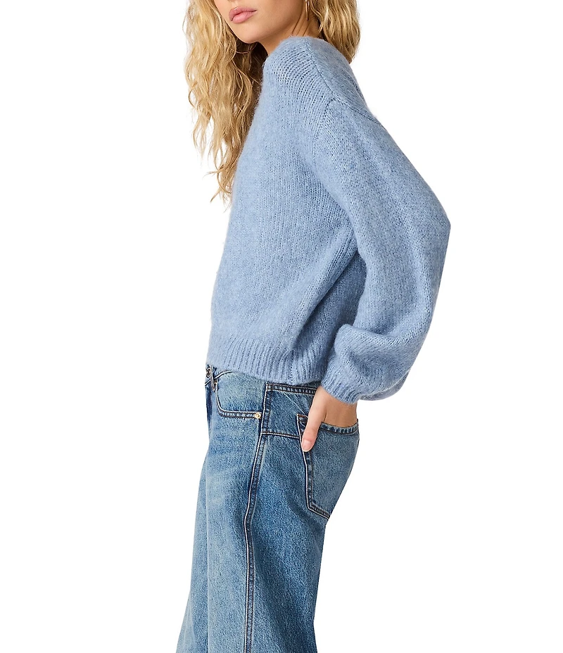 Steve Madden Carmen Round Neck Long Bell Sleeve Sweater
