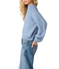 Steve Madden Carmen Round Neck Long Bell Sleeve Sweater
