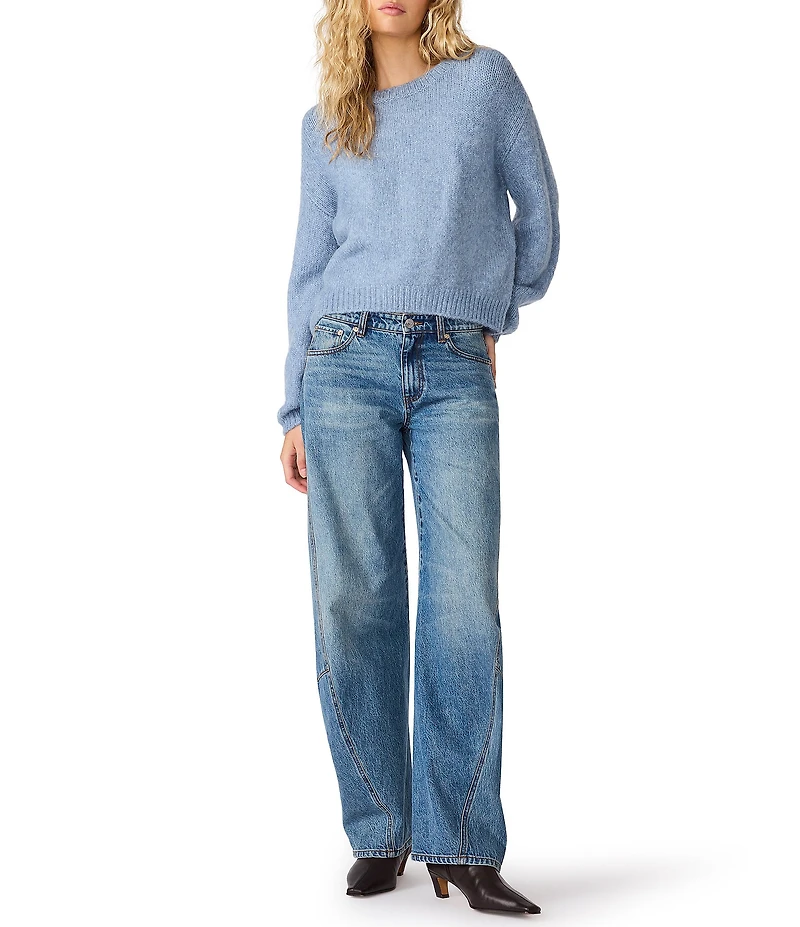 Steve Madden Carmen Round Neck Long Bell Sleeve Sweater