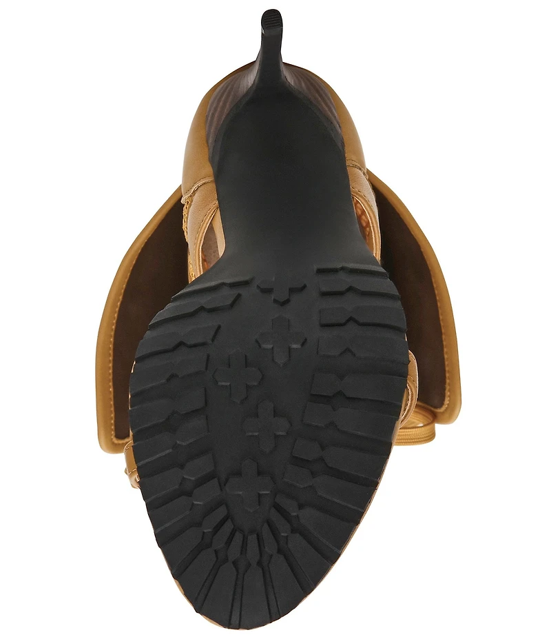 Steve Madden Casella Leather Fold Over Lace-Up Stiletto Sporty Lug Dress Sandals