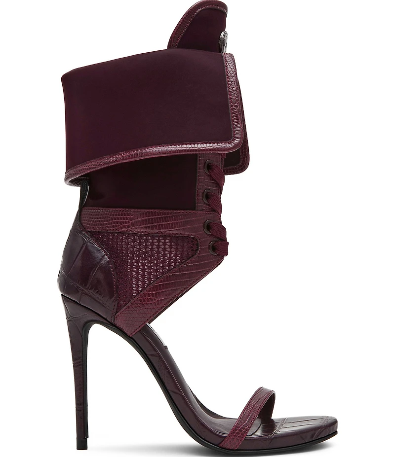 Steve Madden Casella Patent Fold Over Stiletto Sport Dress Sandals