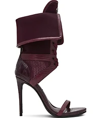 Steve Madden Casella Patent Fold Over Stiletto Sport Dress Sandals
