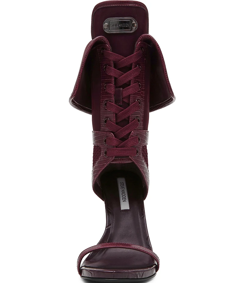 Steve Madden Casella Patent Fold Over Stiletto Sport Dress Sandals