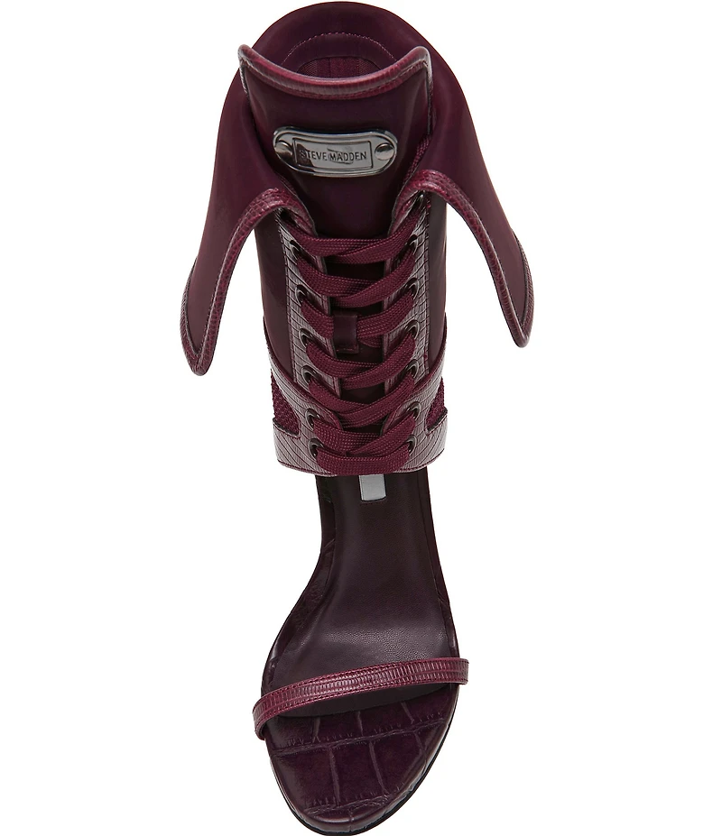 Steve Madden Casella Patent Fold Over Stiletto Sport Dress Sandals