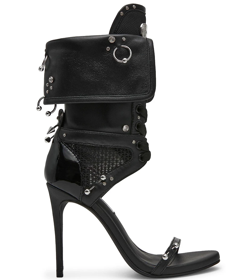 Steve Madden Casella Stud and Piercing Hardware Fold Over Stiletto Sport Dress Sandals