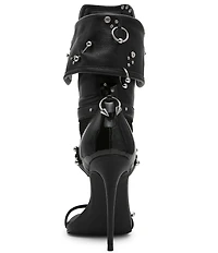 Steve Madden Casella Stud and Piercing Hardware Fold Over Stiletto Sport Dress Sandals