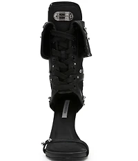 Steve Madden Casella Stud and Piercing Hardware Fold Over Stiletto Sport Dress Sandals