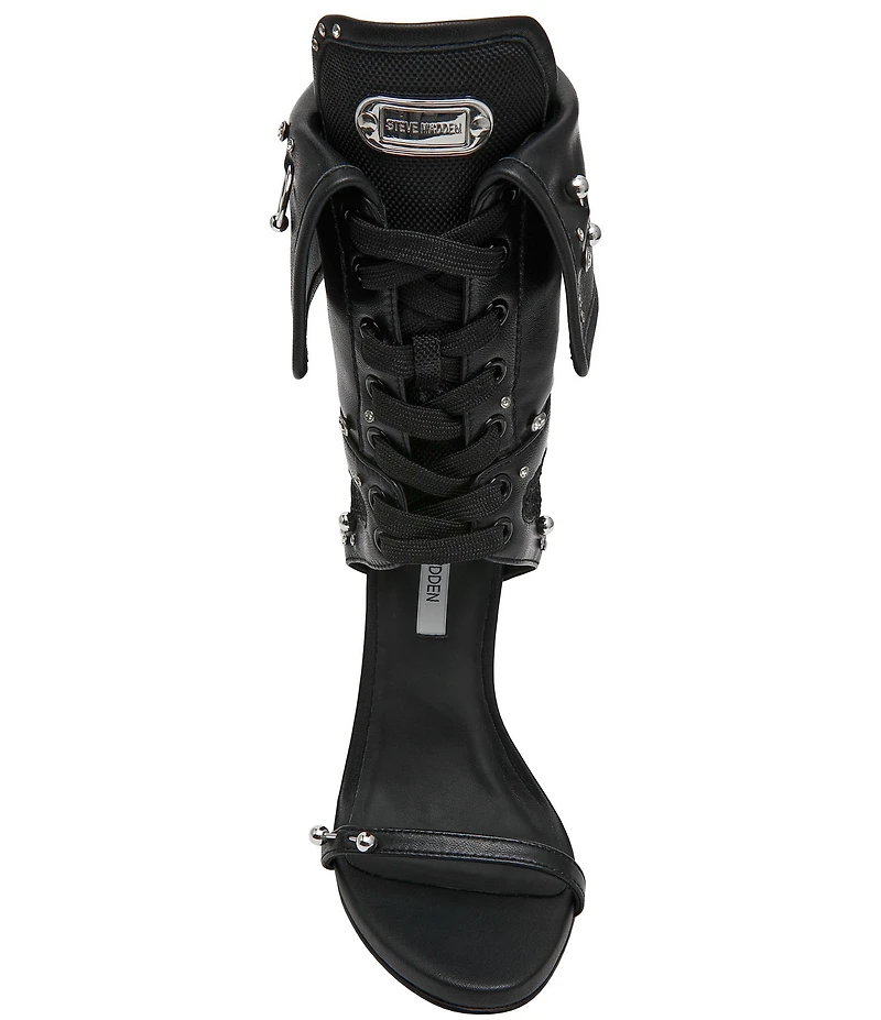 Steve Madden Casella Stud and Piercing Hardware Fold Over Stiletto Sport Dress Sandals