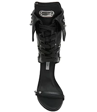 Steve Madden Casella Stud and Piercing Hardware Fold Over Stiletto Sport Dress Sandals