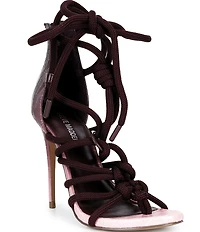 Steve Madden Catnyss Ombre Rope Knot Ankle Wrap Stiletto Dress Sandals