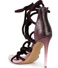 Steve Madden Catnyss Ombre Rope Knot Ankle Wrap Stiletto Dress Sandals