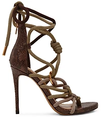 Steve Madden Catnyss Rope Knot Ankle Wrap Stiletto Dress Sandals