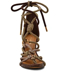 Steve Madden Catnyss Rope Knot Ankle Wrap Stiletto Dress Sandals