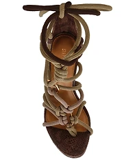 Steve Madden Catnyss Rope Knot Ankle Wrap Stiletto Dress Sandals