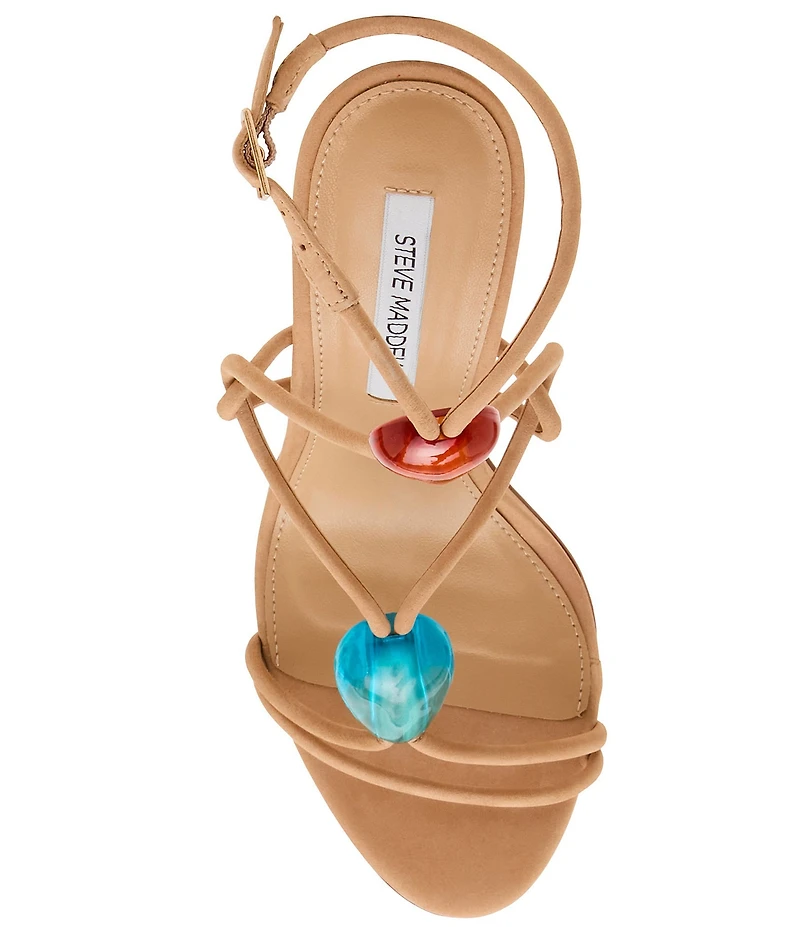 Steve Madden Cato Leather Resin Ornaments Block Heel Sandals