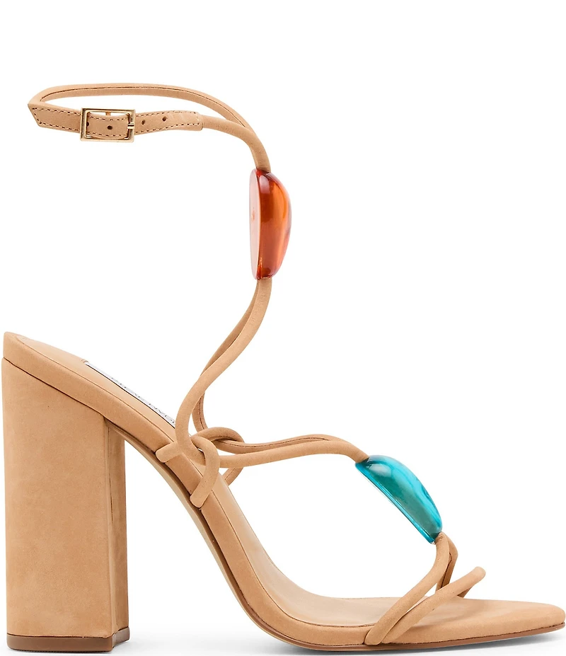 Steve Madden Cato Ornament Leather Block Heel Sandals
