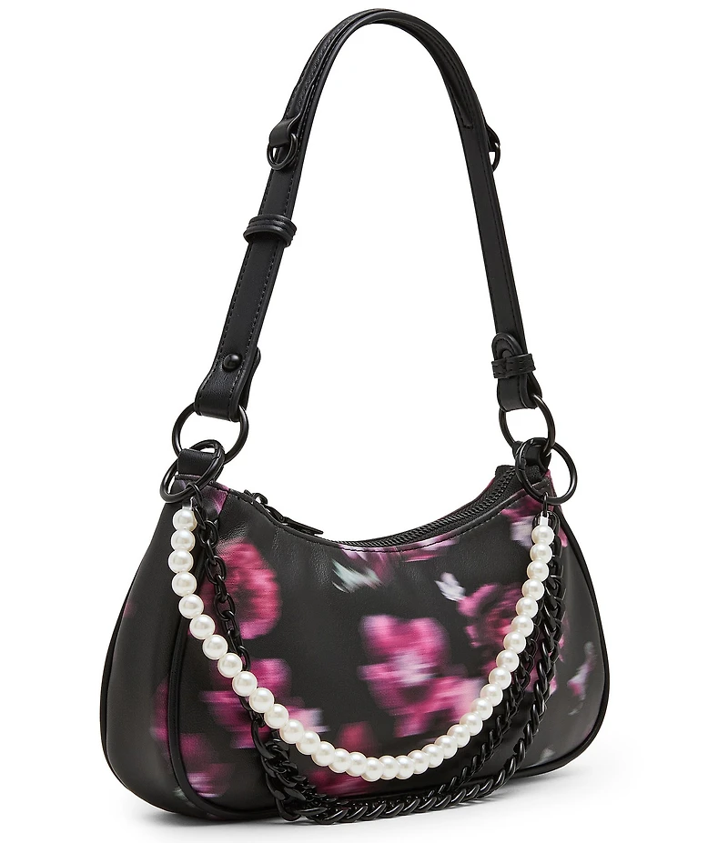 Steve Madden Ceecee Blurred Floral Pearl Chain Shoulder Bag