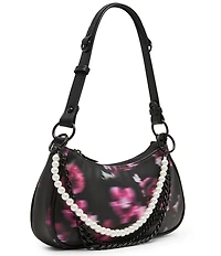 Steve Madden Ceecee Blurred Floral Pearl Chain Shoulder Bag