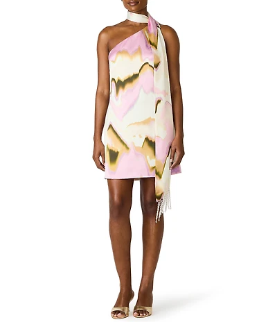 Steve Madden Charlie One Shoulder Mini Dress With Scarf