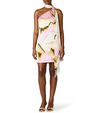 Steve Madden Charlie One Shoulder Mini Dress With Scarf