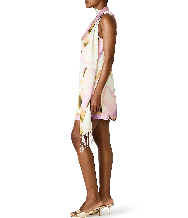 Steve Madden Charlie One Shoulder Mini Dress With Scarf