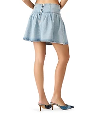 Steve Madden Charlyn Embellished Tweed Denim Mini Skirt