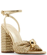 Steve Madden Cheyla Woven Ornamented Block Heel Dress Sandals
