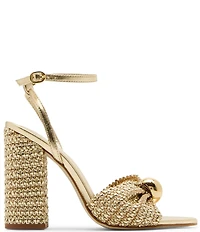Steve Madden Cheyla Woven Ornamented Block Heel Dress Sandals