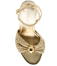 Steve Madden Cheyla Woven Ornamented Block Heel Dress Sandals