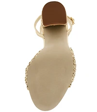 Steve Madden Cheyla Woven Ornamented Block Heel Dress Sandals