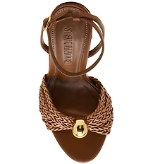Steve Madden Cheyla Nappa Leather Ornamented Block Heel Dress Sandals