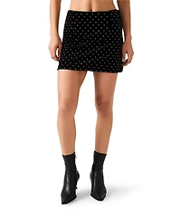 Steve Madden Cindi Coordinating Studded Velvet Mini Skirt