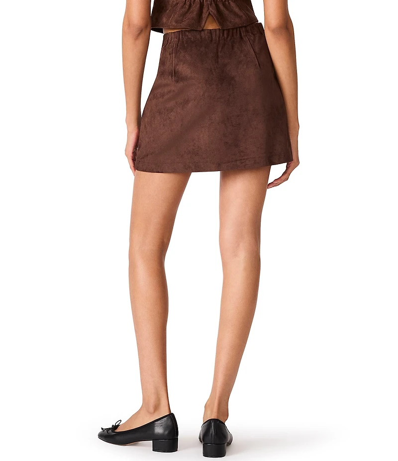 Steve Madden Cindi Faux Suede Built In Short Mini Skirt