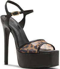 Steve Madden Cologne Leopard Mesh Platform Dress Sandals