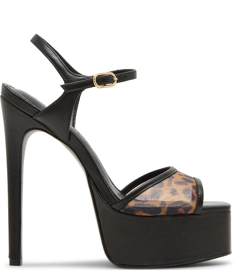 Steve Madden Cologne Leopard Mesh Platform Dress Sandals