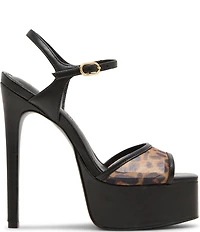 Steve Madden Cologne Leopard Mesh Platform Dress Sandals