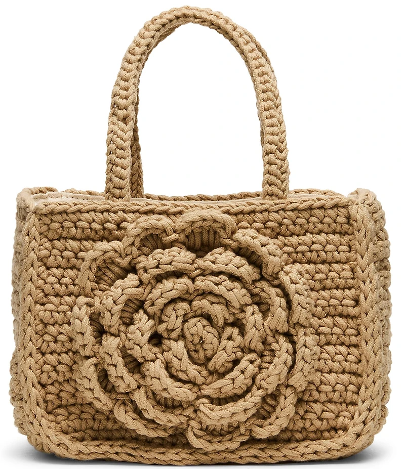 Steve Madden Crochet Rose Small Crossbody Tote Bag
