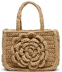 Steve Madden Crochet Rose Small Crossbody Tote Bag