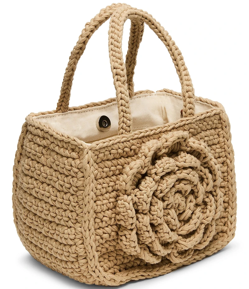 Steve Madden Crochet Rose Small Crossbody Tote Bag